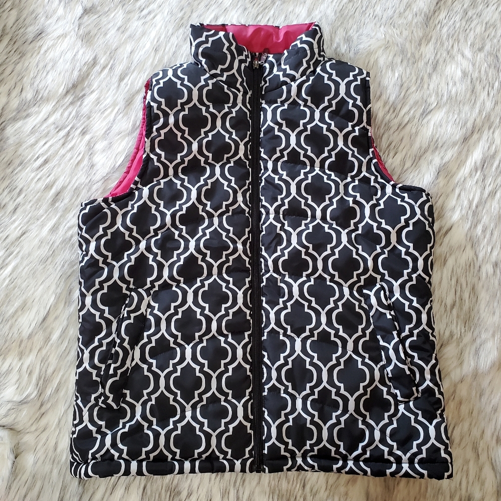 i-5 Apparel puffer vest with side snap pockets Moroccan print size Med 0…